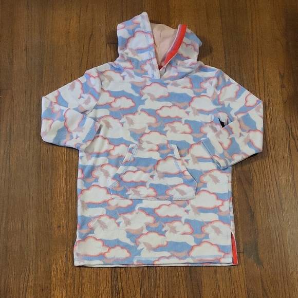 Mini Boden Other - Mini Boden Toweling Cloud And Unicorn Print Kids Swim Coverup